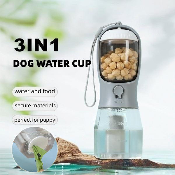 3-in-1 Portable Pet Water Bottle for Dogs & Cats