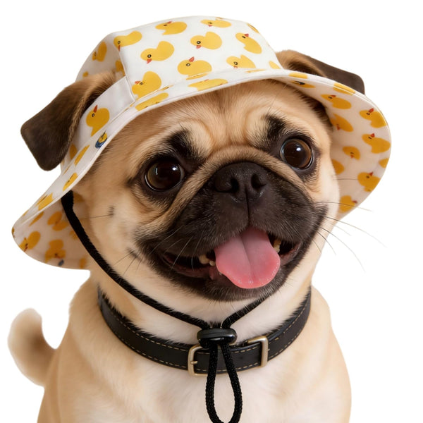 Cute Dog Bucket Hat – Adjustable Pet Sun Hat with Ear Holes