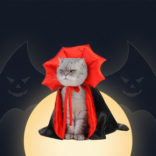 Vampire Pet Costume – Halloween Dracula Cape for Cats & Small Dogs