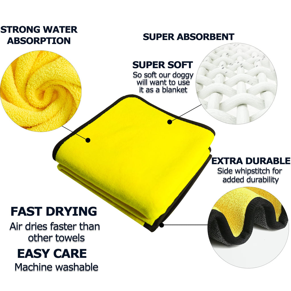 Premium Microfiber Pet Drying Towel - Super Absorbent