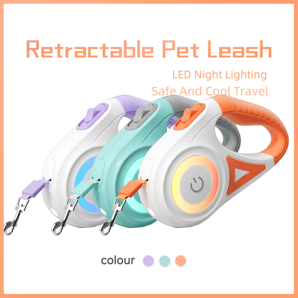 Retractable Dog Leash with LED Light - 3M/5M